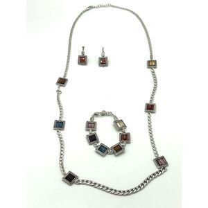 Brighton Multicolor Glass Bead Necklace Jewelry Set